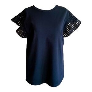 Karl Lagerfeld cotton eyelet tee